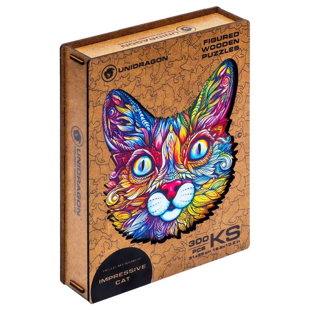 Unidragon - Figured Wooden Puzzle Kit - Impressive Cat - King - 300pcs