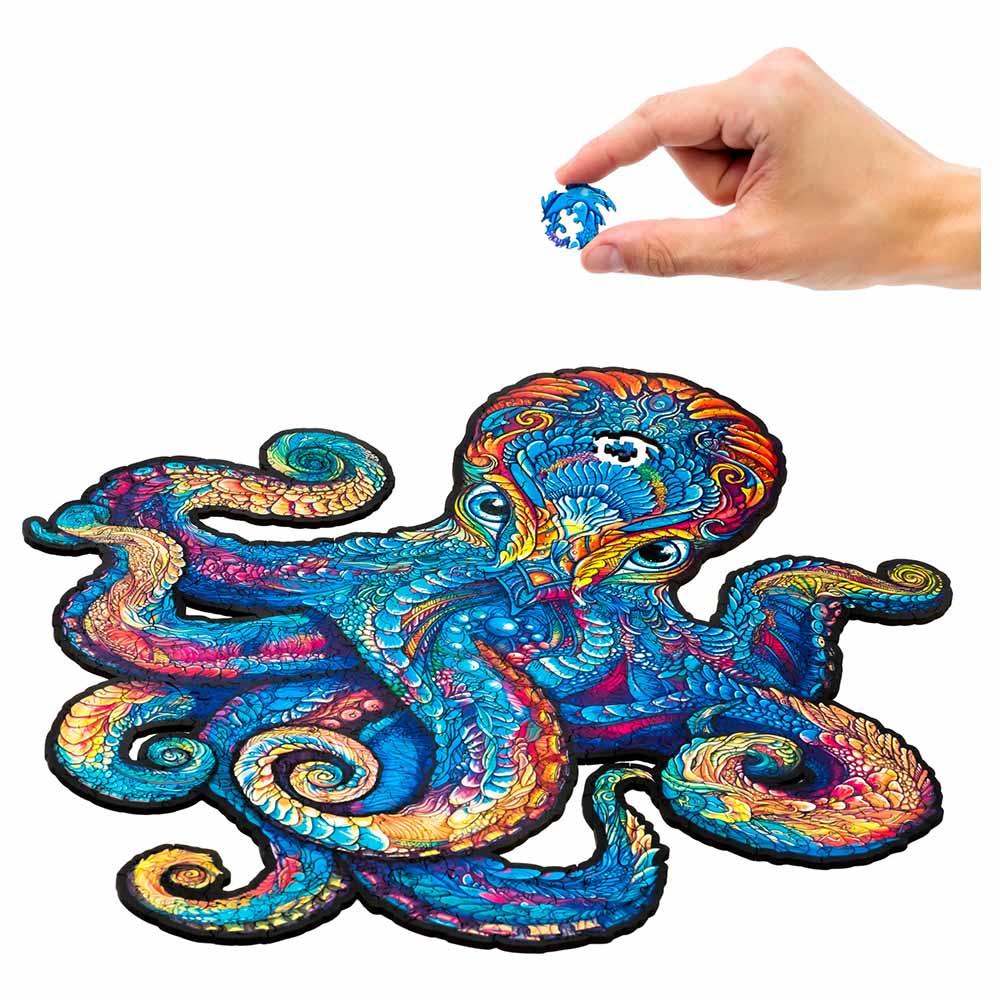 Unidragon - Figured Wooden Puzzle Kit - Magnetic Octopus - King - 300pcs