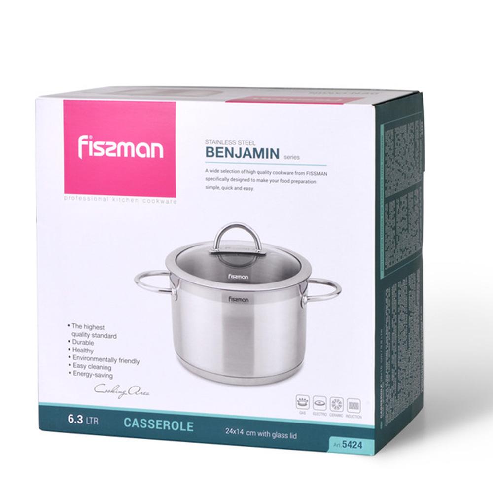 Fissman - Benjamin Stainless Steel Casserole With Lid - 24х14 cm