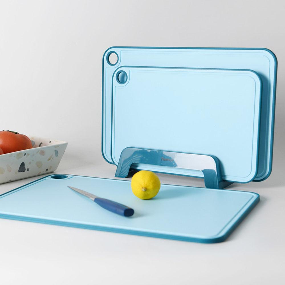 Fissman - Index Chopping Board With Holder - Blue - 3pcs - 41x28cm