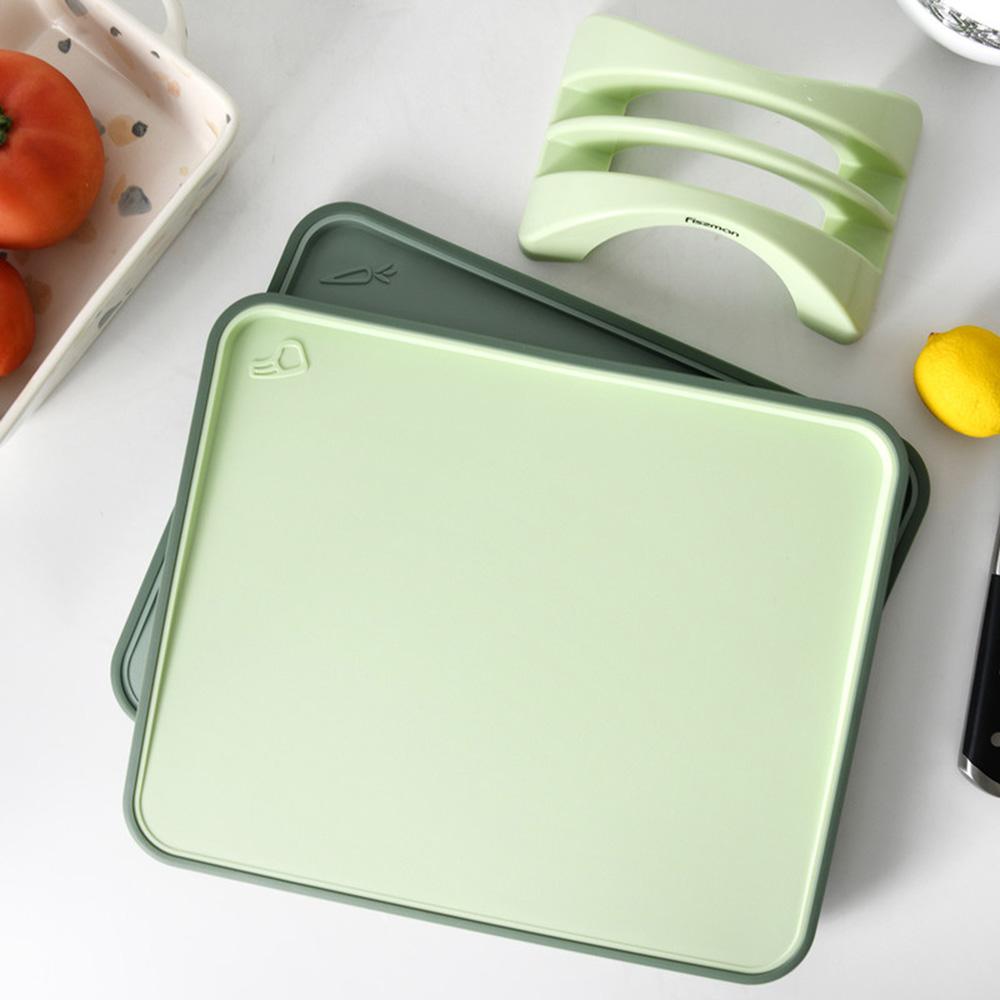 Fissman - Index Chopping Board With Holder - Green - 2pcs - 34x28cm