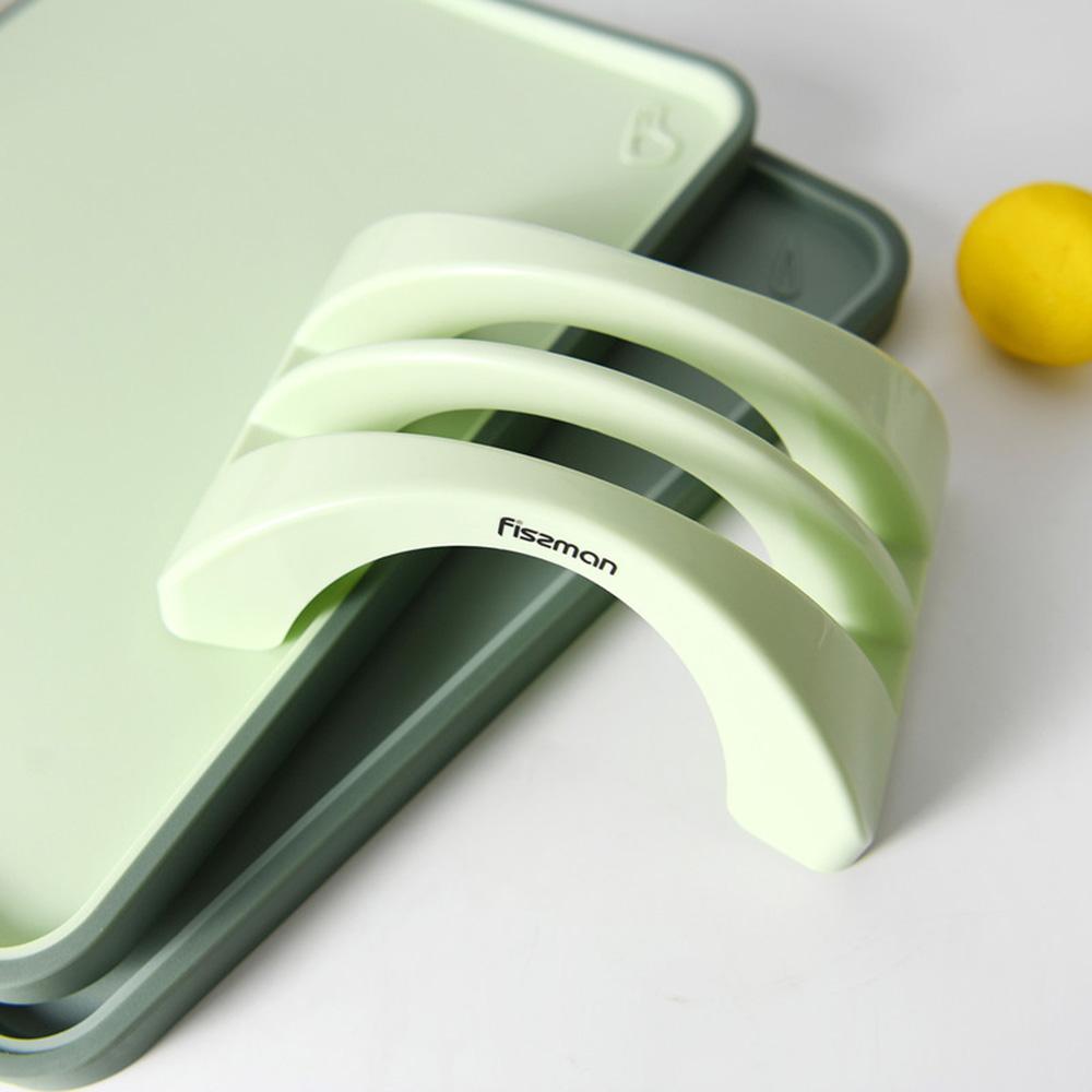 Fissman - Index Chopping Board With Holder - Green - 2pcs - 34x28cm