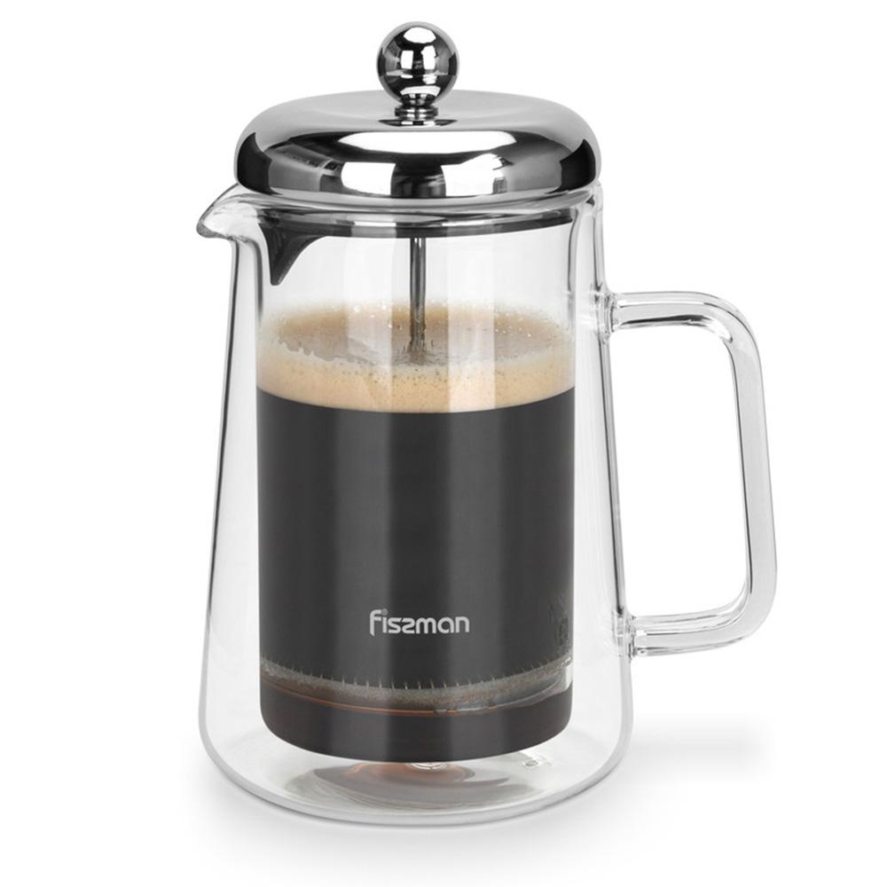 Fissman - French Press Double Wall Coffee Maker - Clear - 600 ml