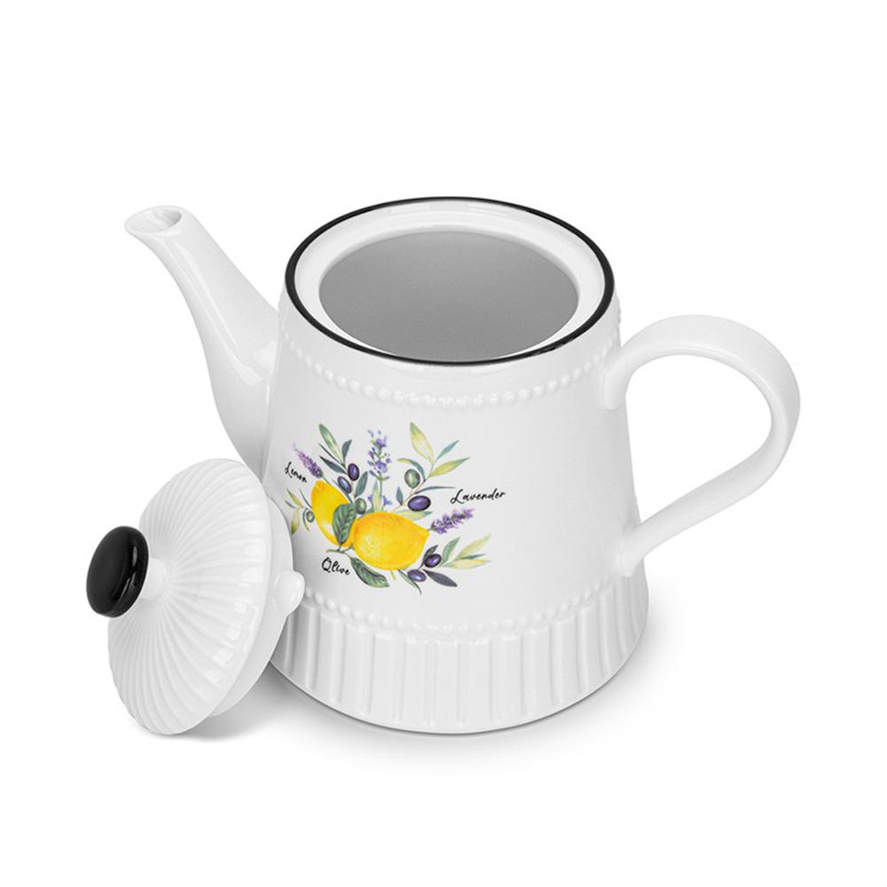 Fissman - Lemon Provence Series Porcelain Tea Pot - White - 1 L