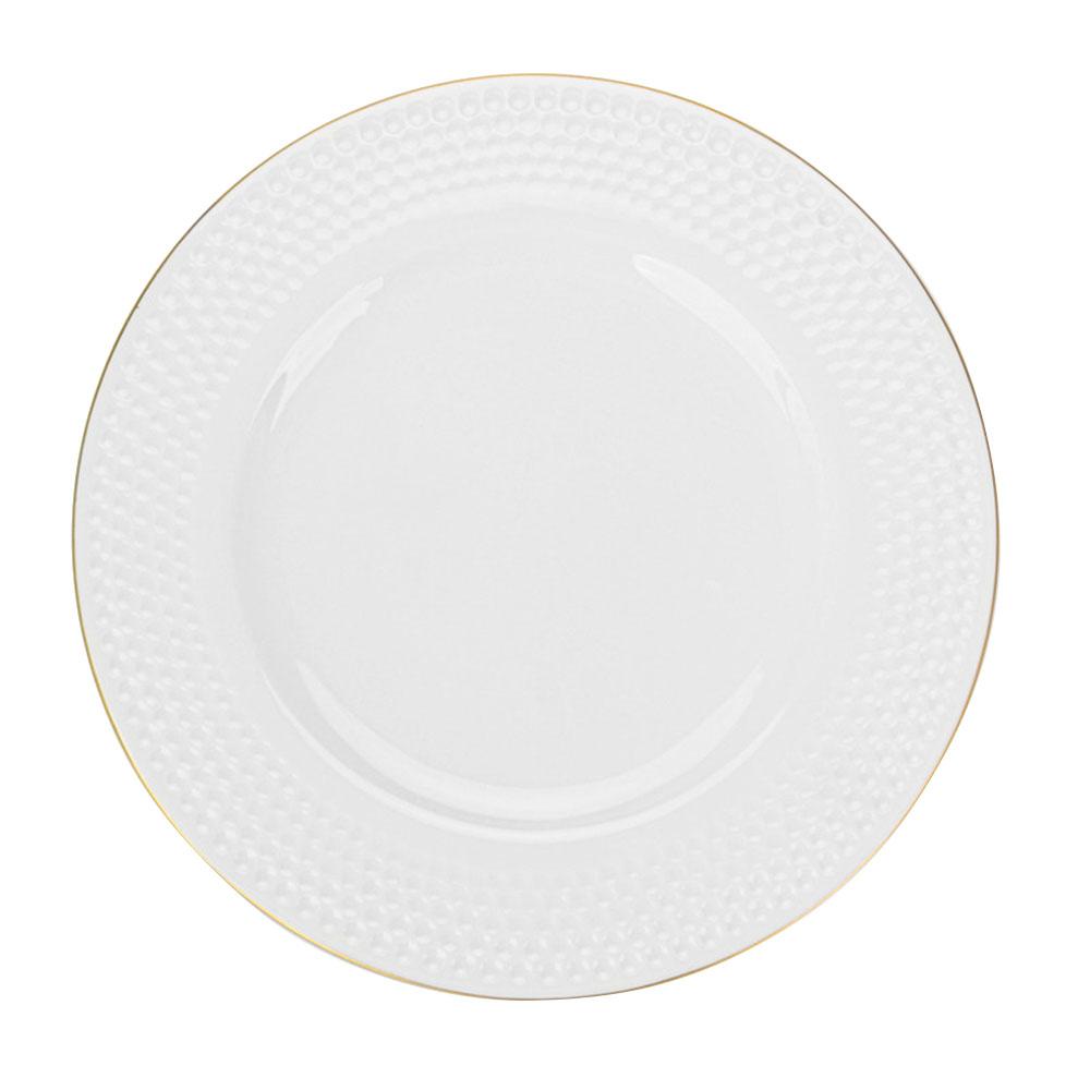 Fissman - Noemi Fine Bone China Plate - White - 25 cm - 2pcs