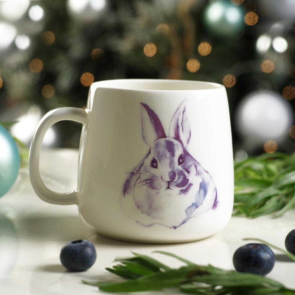 Fissman - Provence Rabbit Design Mug - White - 400 ml