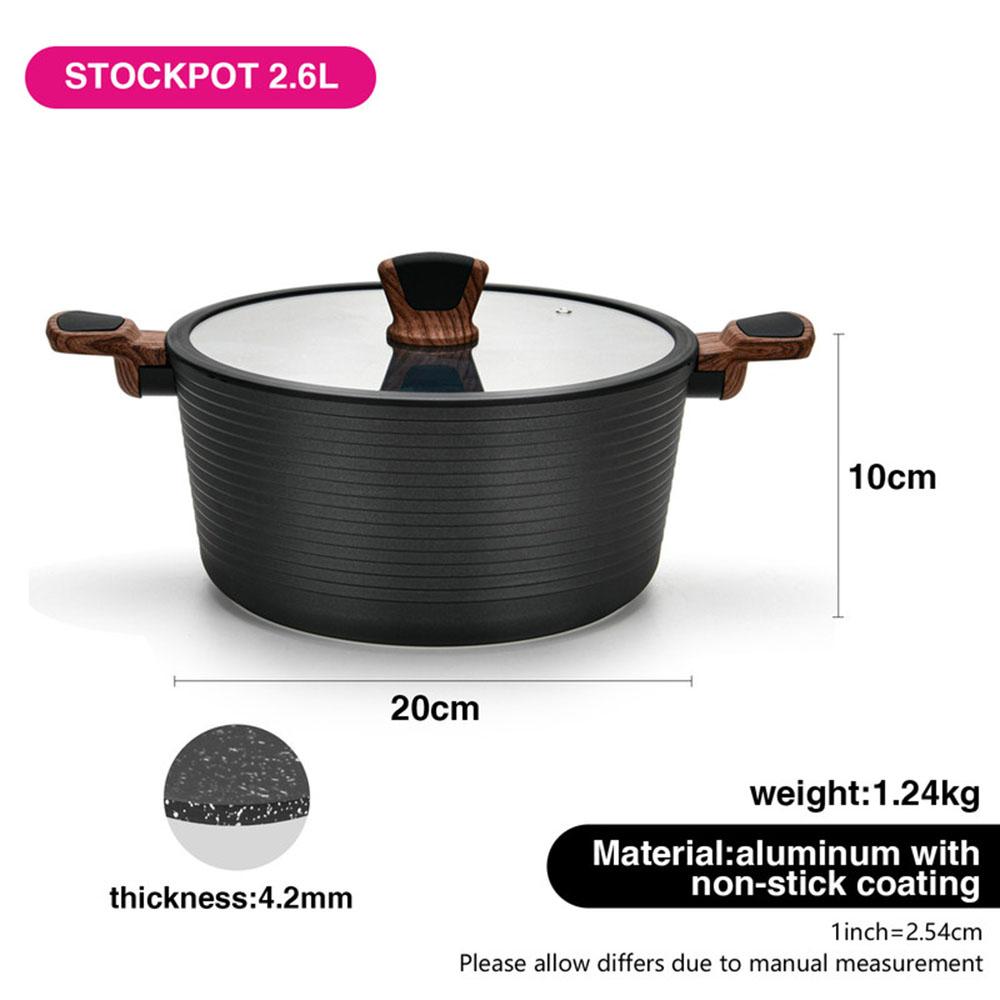 Fissman - Diamond Series Stockpot With Glass Lid - Black - 2.6 L