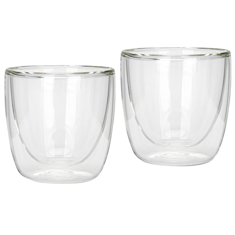 Fissman - Double Wall Glass Cup - Clear - 100 ml - 2pcs