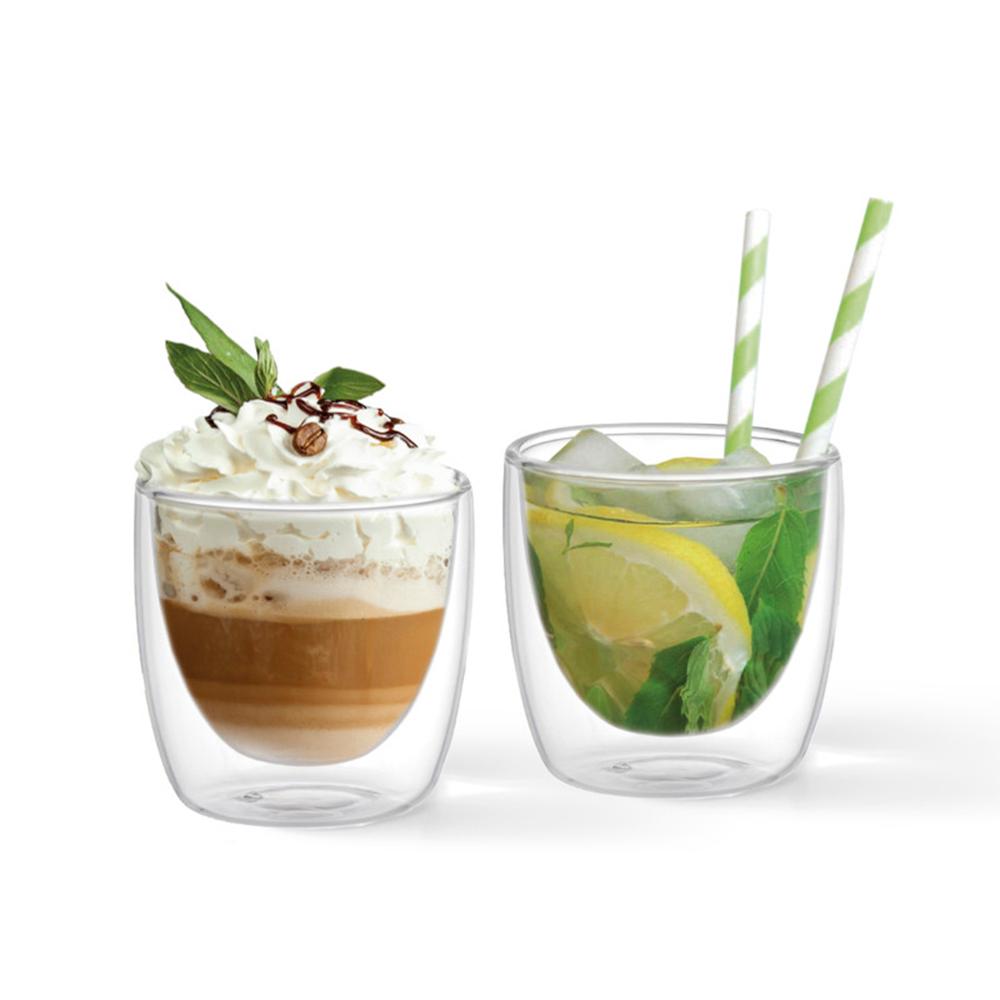 Fissman - Double Wall Glass Cup - Clear - 100 ml - 2pcs