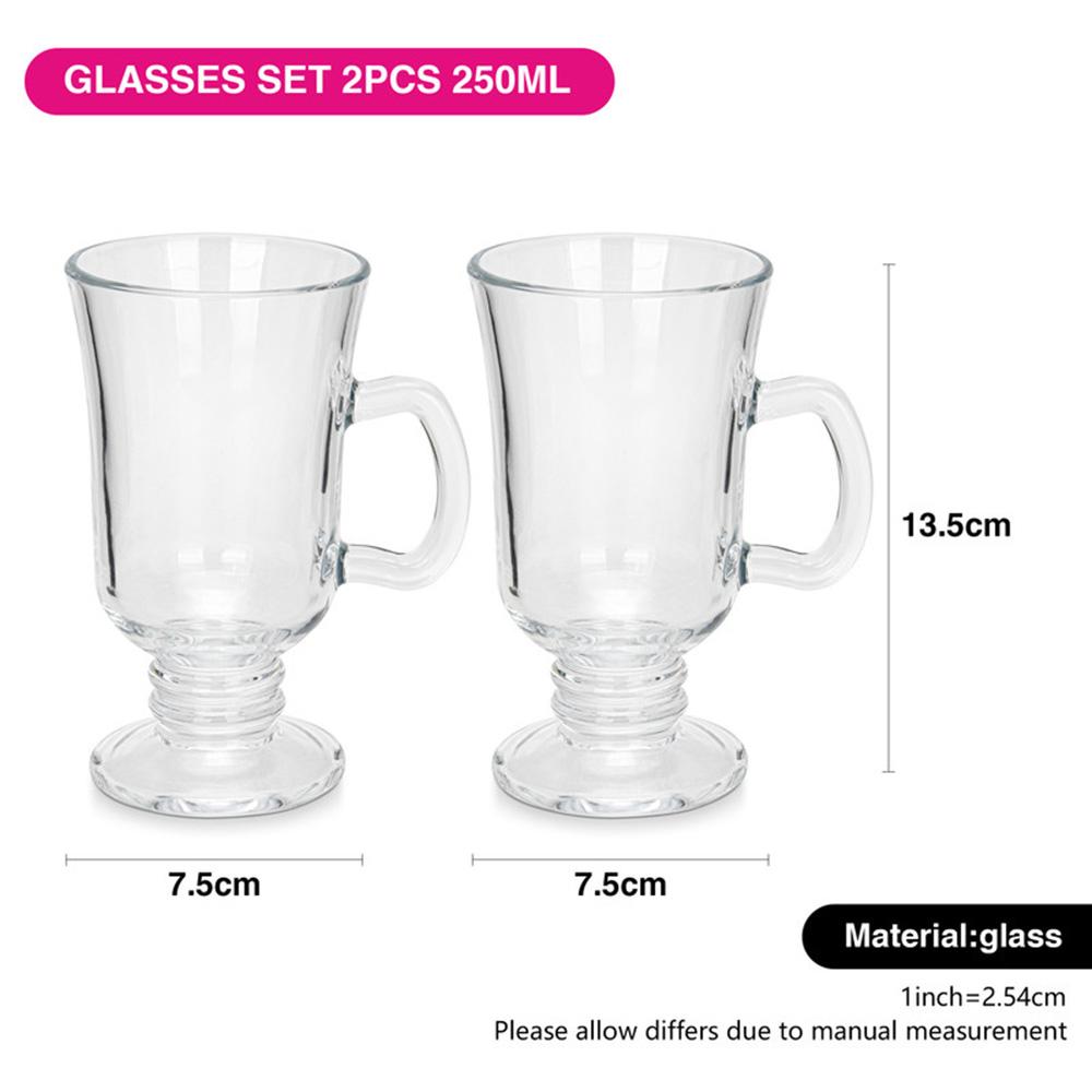 Fissman - Irish Coffee Glass Mug - Clear - 250 ml - 2pcs