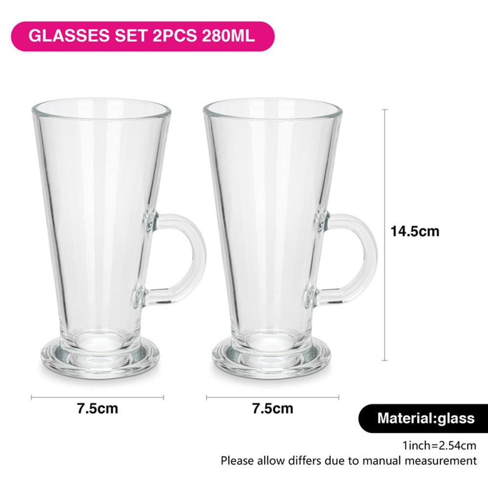 Fissman - Latte Glass Mug - Clear - 280 ml - 2pcs