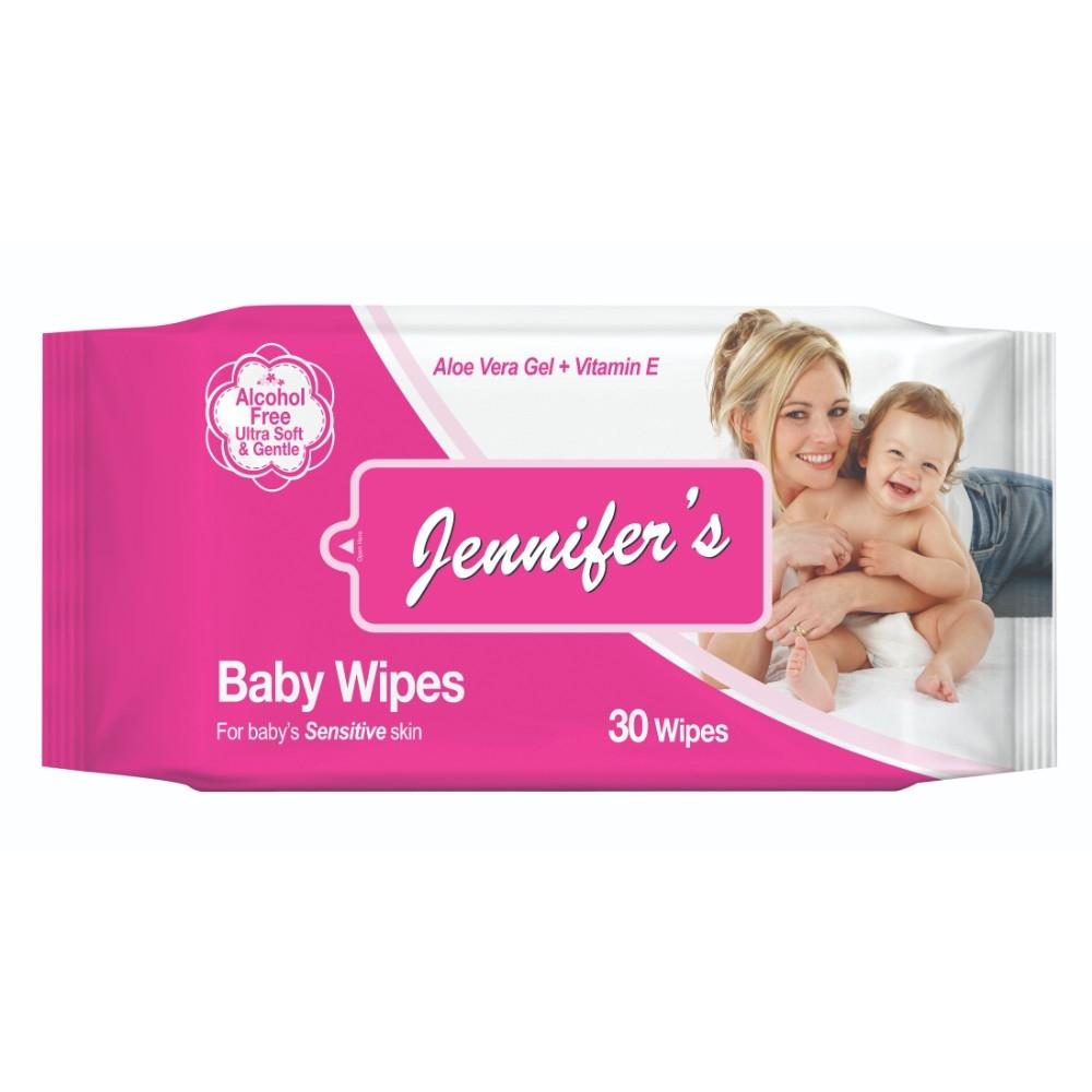 Jennifer's - Baby Wipes Alcohol Free, 30 Sheets