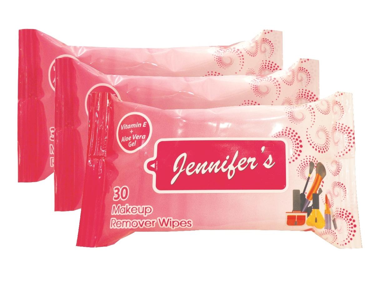 Jennifer's - Make-Up Remover Wipes, 30's (Triple Pack)