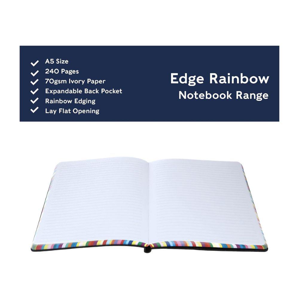 Collins - Edge Rainbow A5 Ruled Notebook - Pink