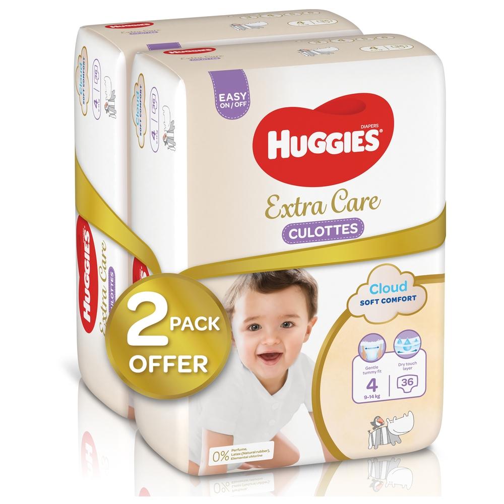 Huggies - Extra Care Culottes, Size 4, 9-14 kg, Mega Pack, 72 Diaper Pants