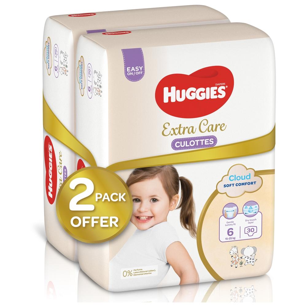 Huggies - Extra Care Culottes, Size 6, 15-25 kg, Mega Packs, 60 Diaper Pants