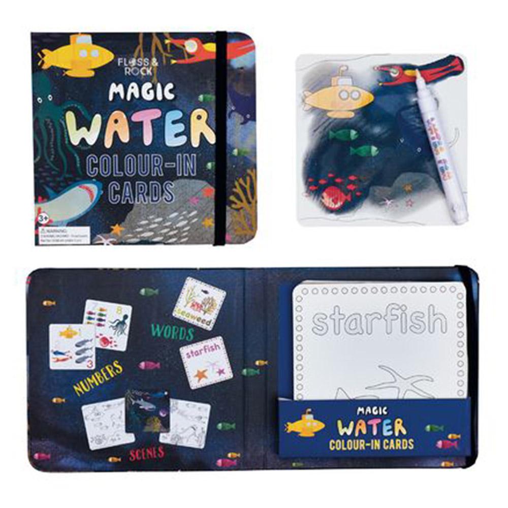 Floss & Rock - Magic Water Colour-In Pen And Cards - Deep Sea