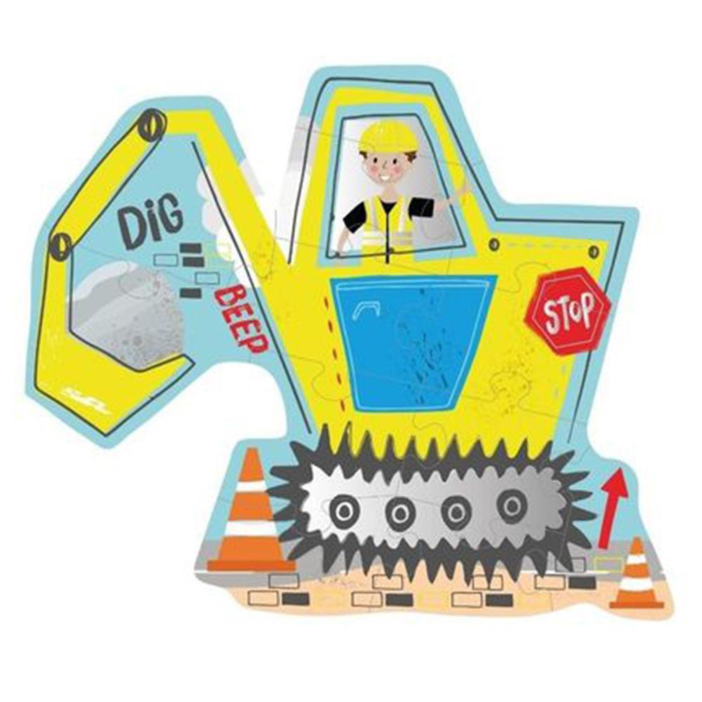 Floss & Rock - Digger Shaped Jigsaw Puzzle - 12pcs