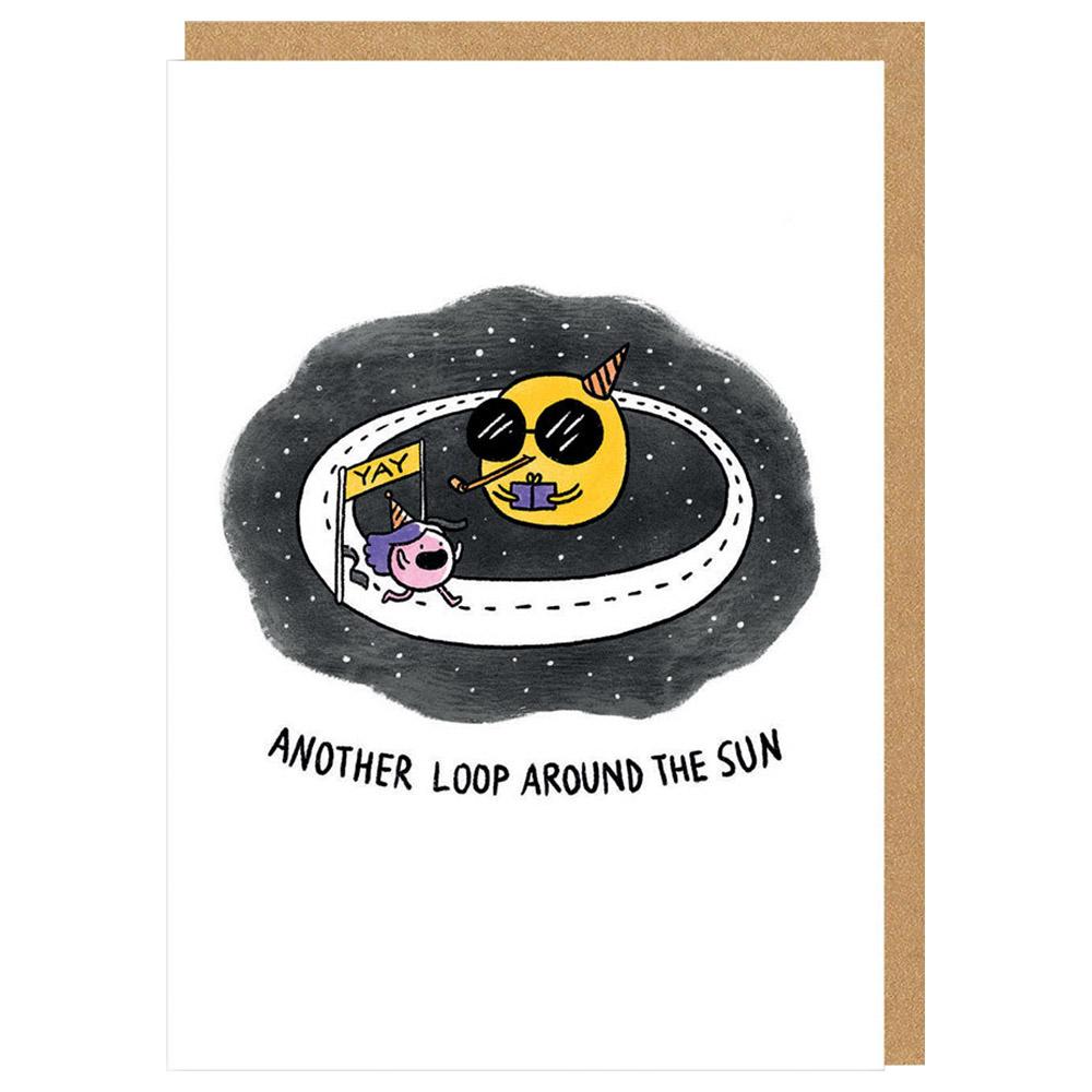 Ohh Deer - Another Loop Around The Sun Greeting Card