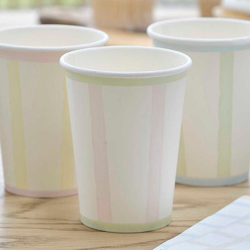 Ginger Ray - Pastel Stripe Easter Paper Cups - 8pcs