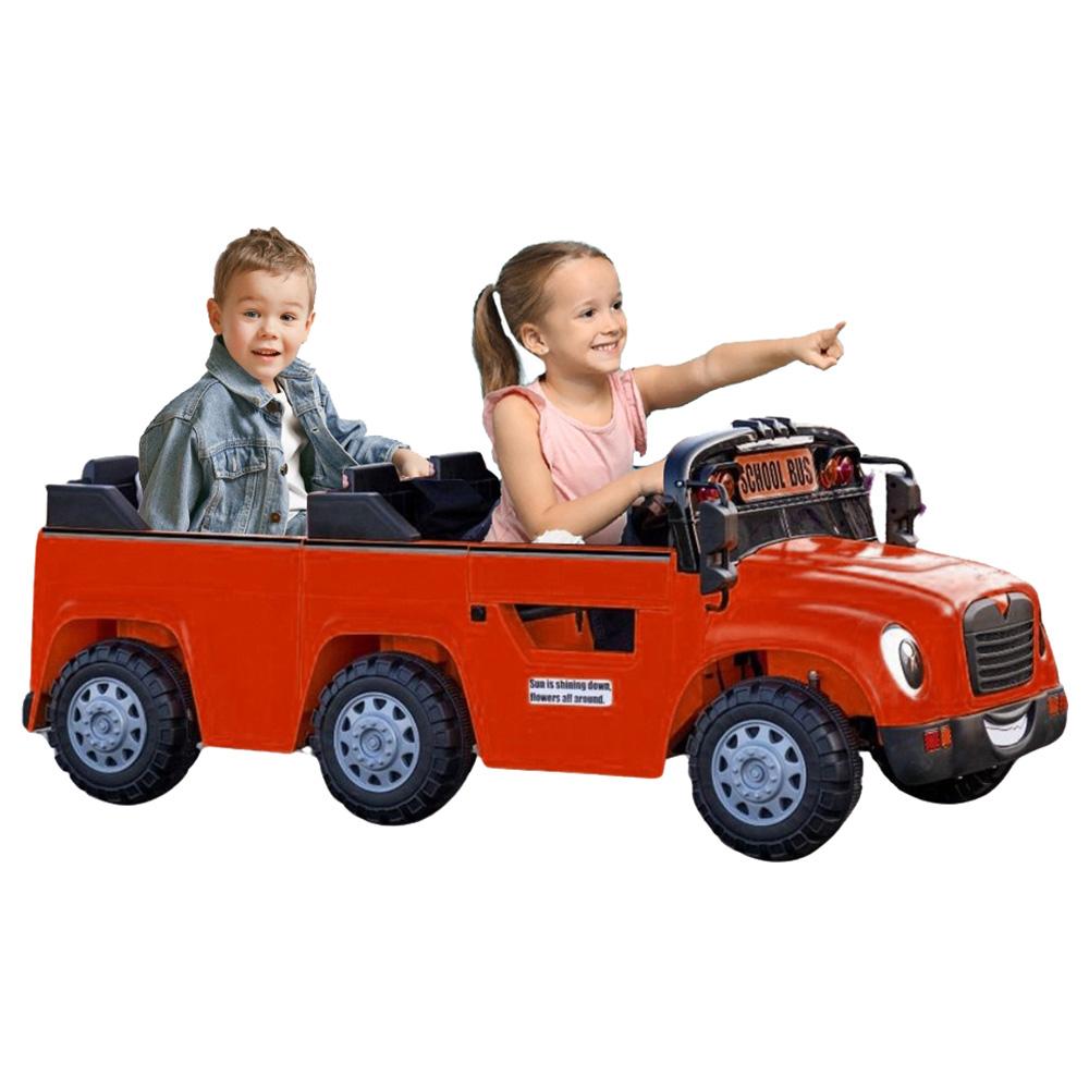 Megastar - Kids Electric Ride On School Bus - 24V - Red