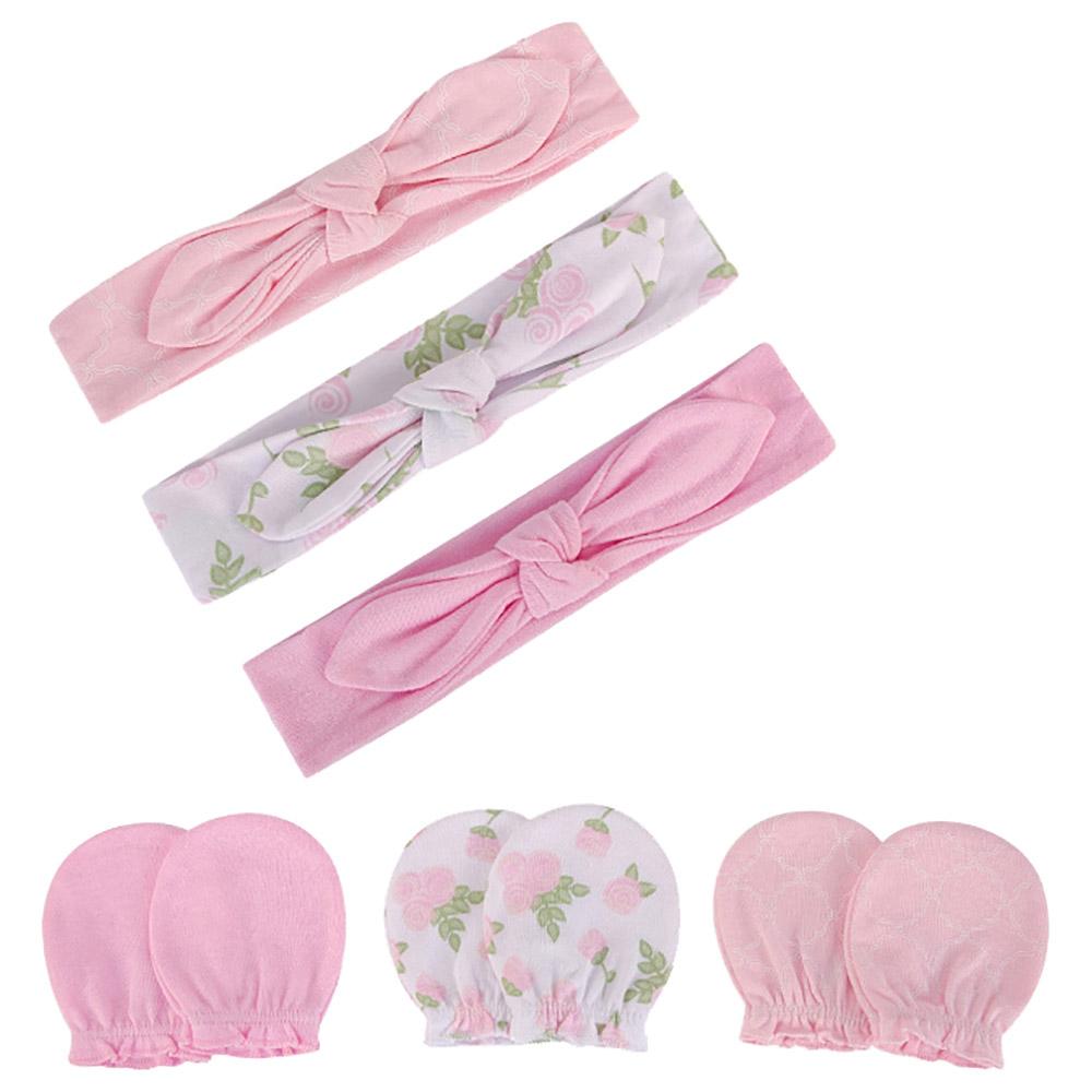 Hudson Childrenswear - 6pc-Set - Baby Girls Headband And Mittens - Rosie