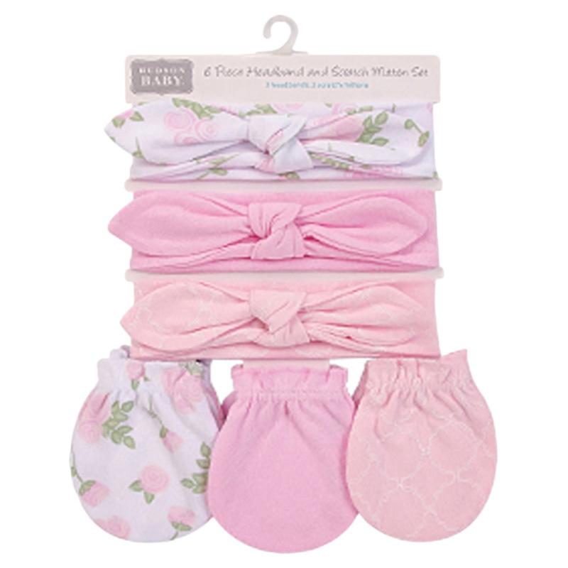 Hudson Childrenswear - 6pc-Set - Baby Girls Headband And Mittens - Rosie