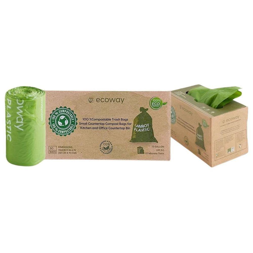 Ecoway - Compostable Garbage Bags - Green - 49.2 L - 60pcs