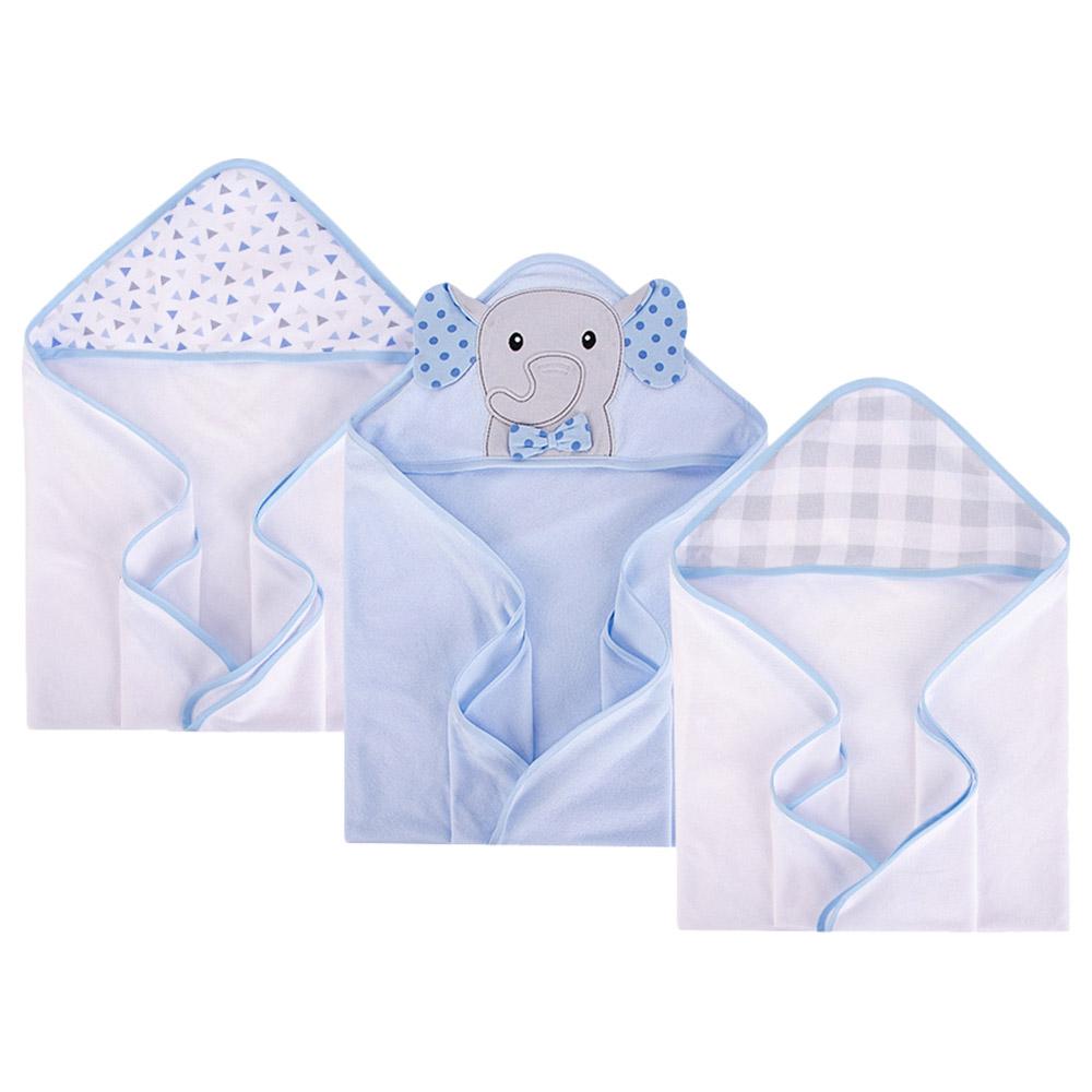 Hudson Childrenswear - 3pc-Set - Cotton Hooded Towel - Mister Ele