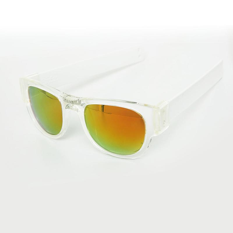 SlapSee - Pro Folding Sunglass - Clear Frame/White Slap -MultiLens