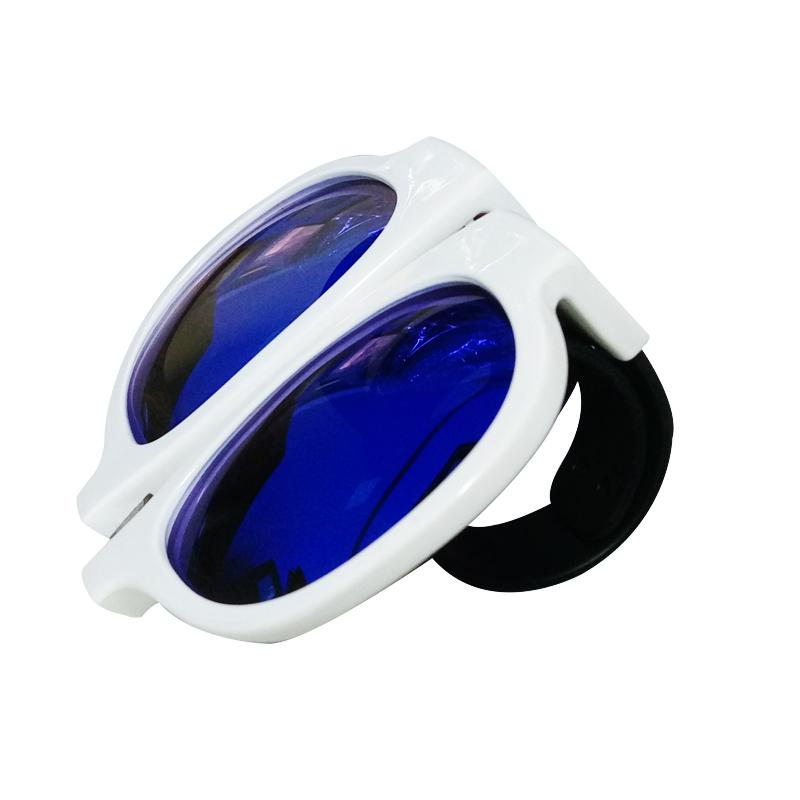 SlapSee - Pro Folding Sunglass - White Frame/Black Slap-BlueLens