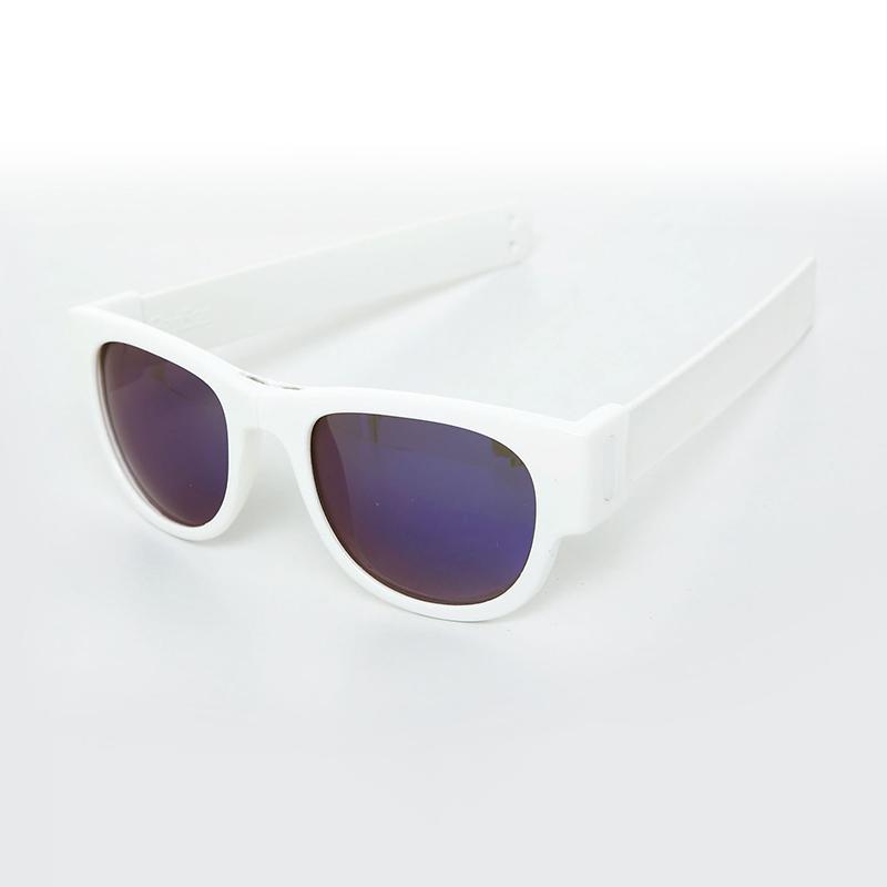 SlapSee - Pro Folding Sunglass - White Frame&Slap-BlueLens