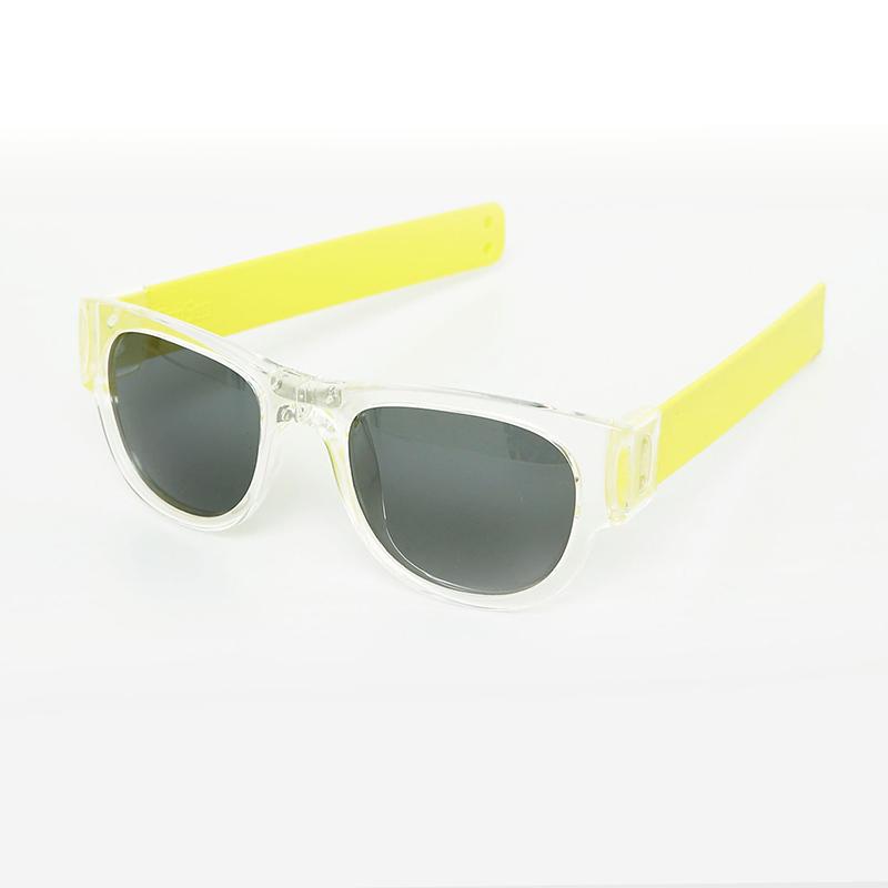 SlapSee - Pro Folding Sunglass - Clear Frame/Lemon Slap -PlainLens