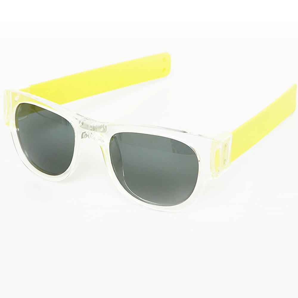 SlapSee - Pro Folding Sunglass - Clear Frame/Lemon Slap -PlainLens