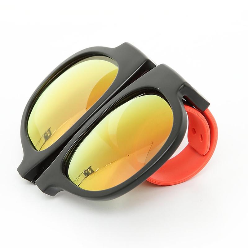 SlapSee - Pro Folding Sunglass - Black Frame/Coral Slap -MultiLens