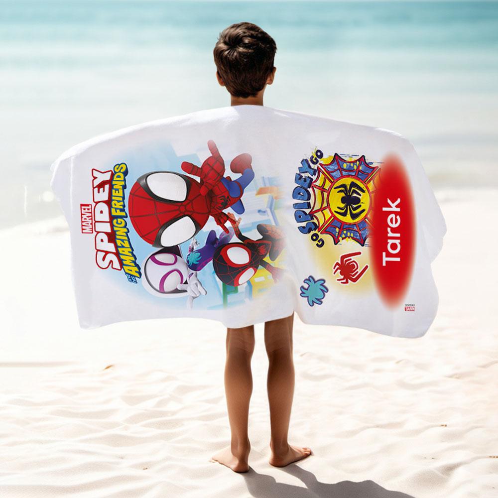 Essmak - Personalised Marvel Spidey Beach Towel 