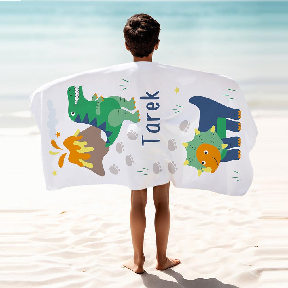 Essmak - Personalised Essmak Dinosaurs Beach Towel 