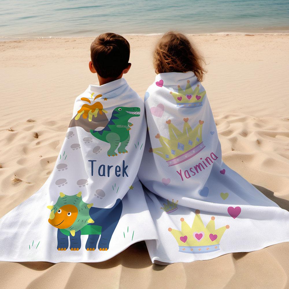 Essmak - Personalised Essmak Dinosaurs Beach Towel 