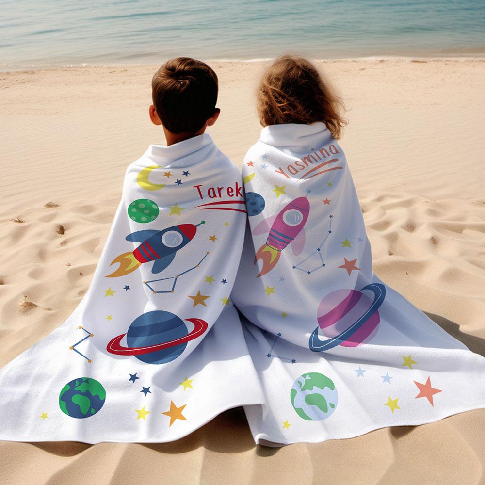 Essmak - Personalised Essmak Rocket Girl Beach Towel 