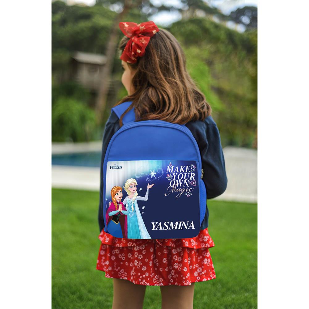 Essmak - Personalized Disney Frozen Backpack Set For Kids - 3pcs - Blue