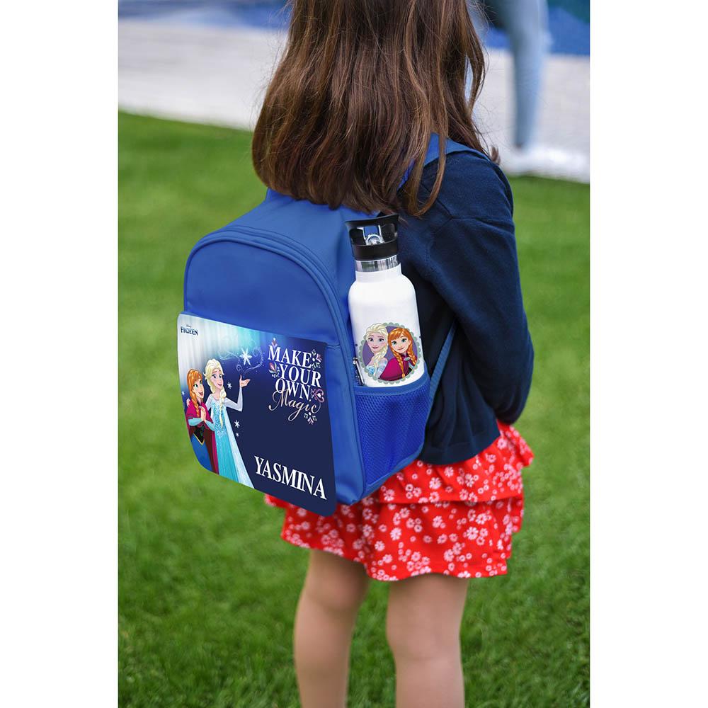 Essmak - Personalized Disney Frozen Backpack Set For Kids - 3pcs - Blue