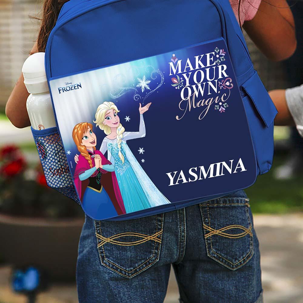 Essmak - Personalized Disney Frozen Backpack Set For Kids - 3pcs - Blue