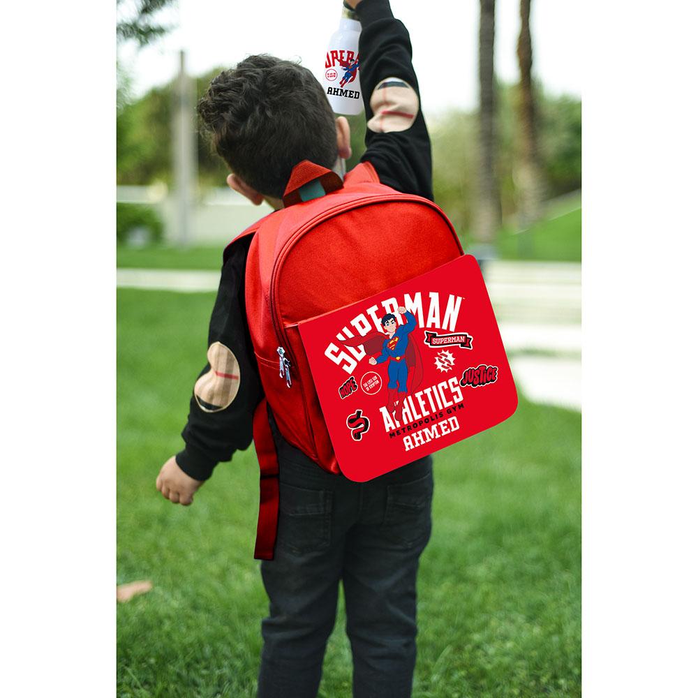 Essmak - Personalized Superman Backapck Set For Kids - 3pcs - Red