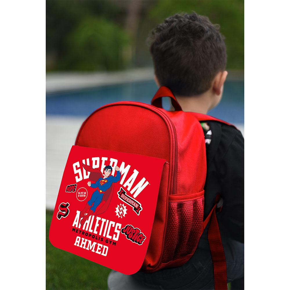 Essmak - Personalized Superman Backapck Set For Kids - 3pcs - Red