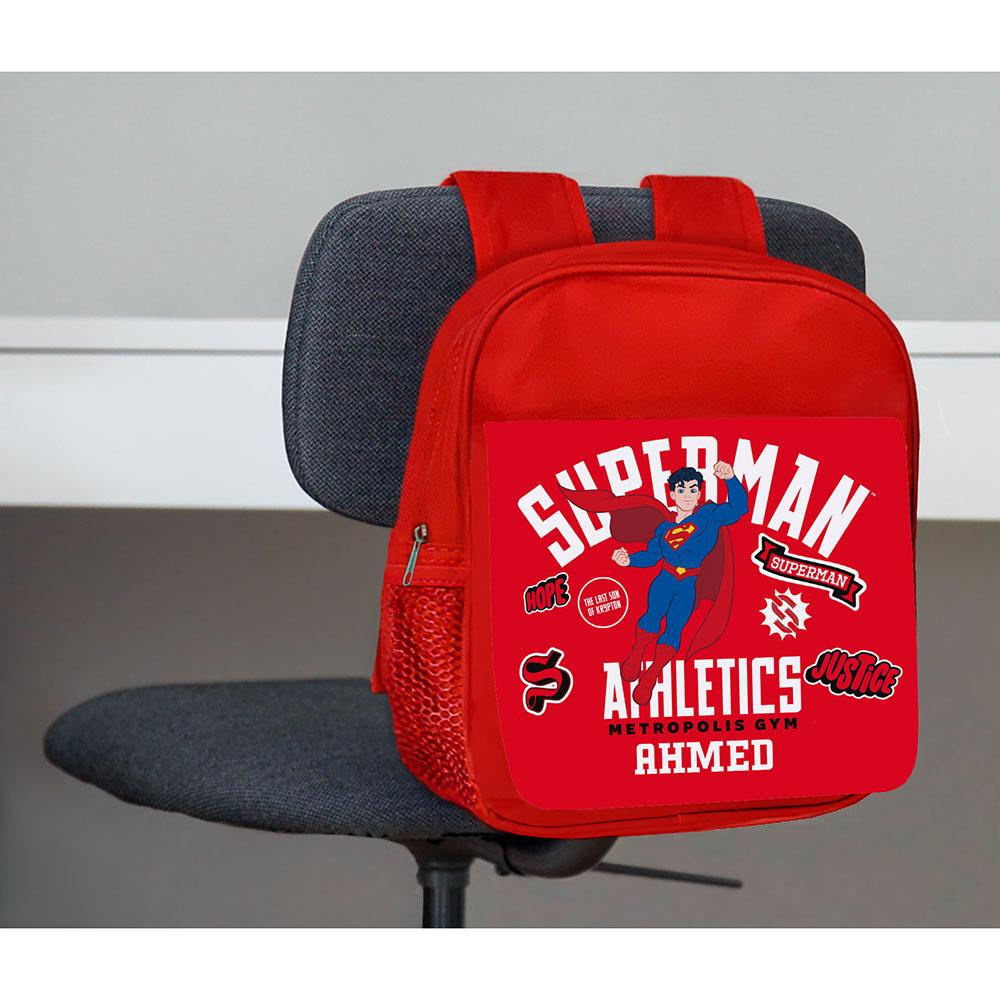 Essmak - Personalized Superman Backapck Set For Kids - 3pcs - Red