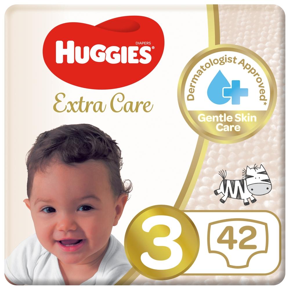 Huggies - Extra Care, Size 3, 4 - 9 kg, Value Pack, 42 Diapers