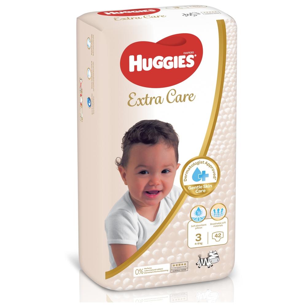 Huggies - Extra Care, Size 3, 4 - 9 kg, Value Pack, 42 Diapers