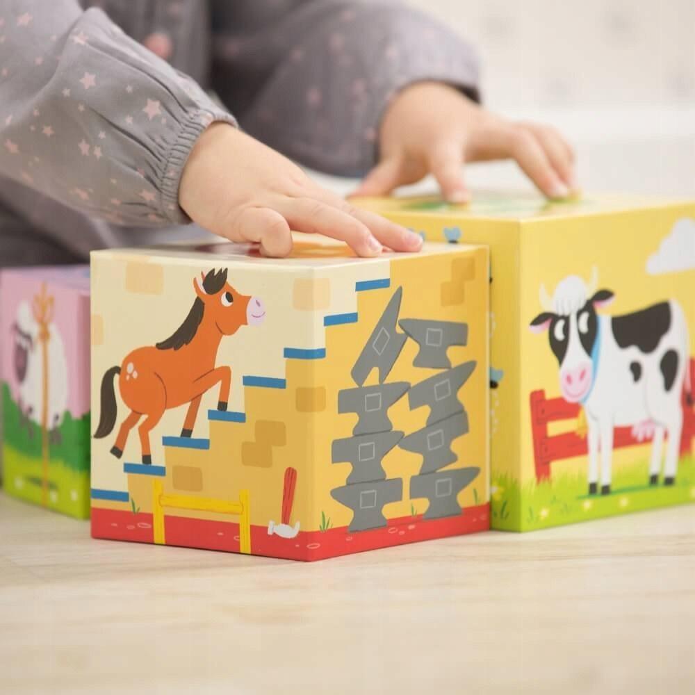 Trefl Puzzle - Stacking Cubes - Farm