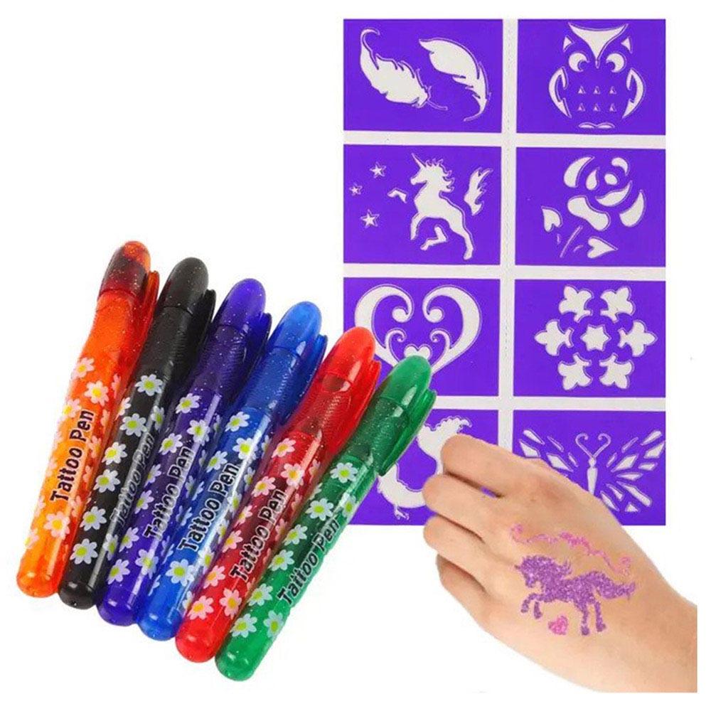 Stem - Tattoo Gel Pens Set With 8 Adhesive Stencils