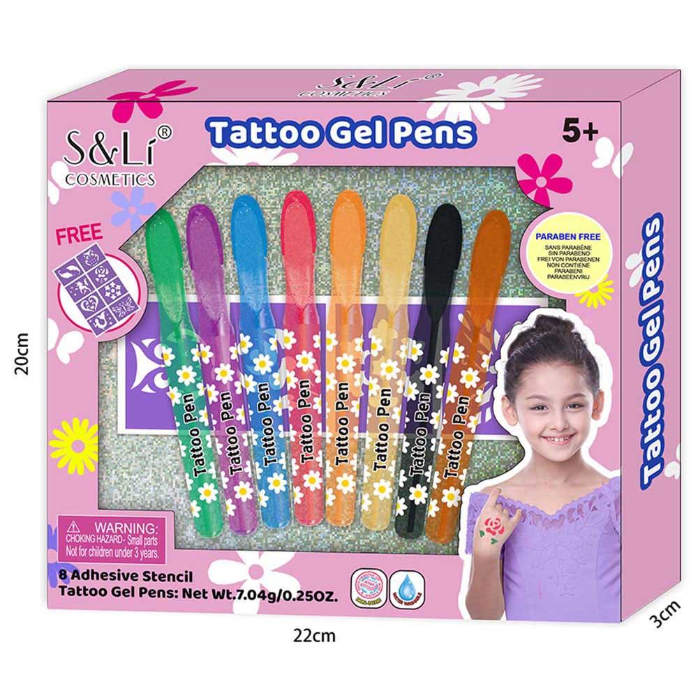 Stem - Tattoo Gel Pens Set With 8 Adhesive Stencils